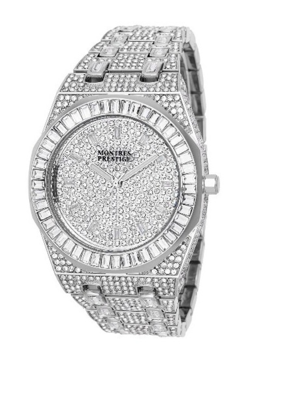 Invicta Silver Crystal Pavé Men’s Bracelet Watch
